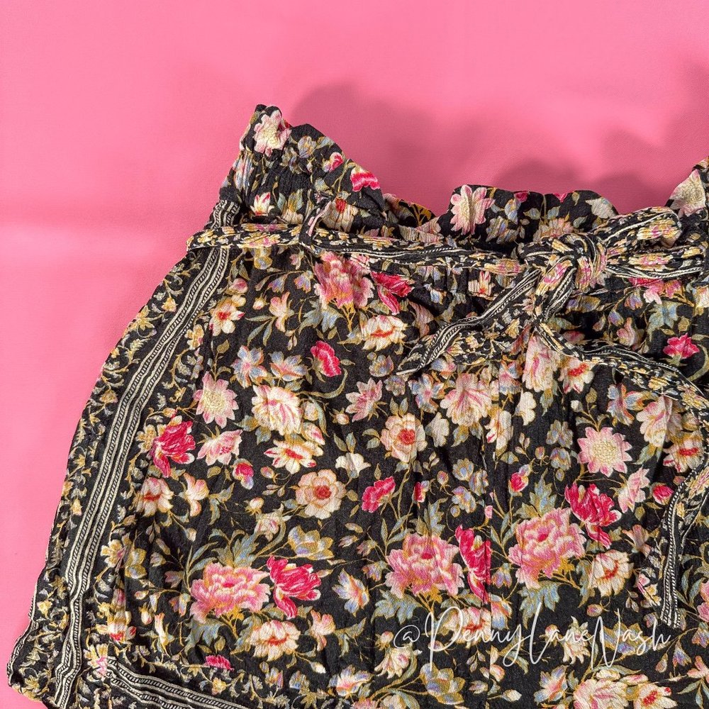 American Eagle Floral Tie Waist Paperbag Shorts - Picture 4 of 12